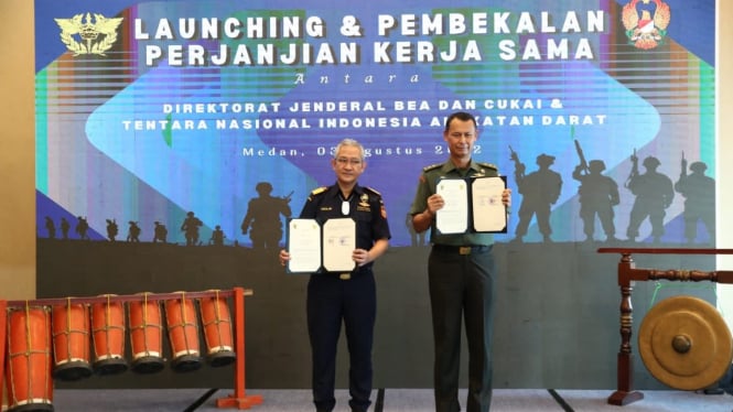 DJBC dan TNI-AD Tandatangani Perjanjian Kerja Sama. 