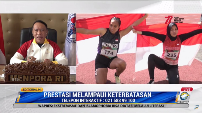 Menpora RI Zainudin Amali menyampaikan prestasi membanggakan yang diraih atlet Para Games tanah air di ajang Asean Para Games Solo 2022. 