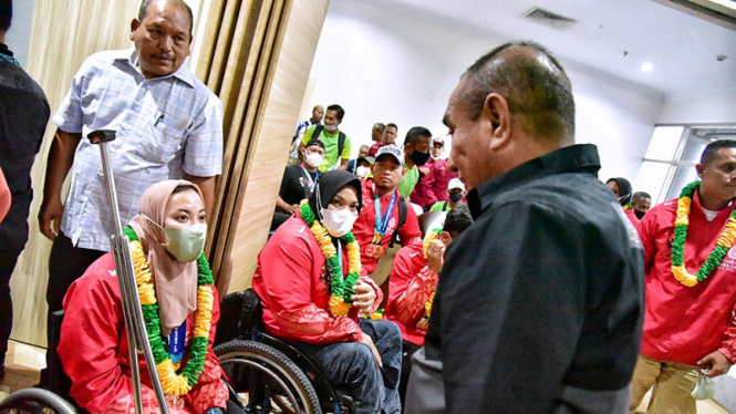 Gubernur Sumut, Edy Rahmayadi dan atlet yang tampil di ASEAN Para Games 2022