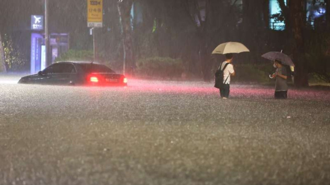 Seoul, Korea Selatan dilanda banjir besar akibat curah hujan yang amat tinggi