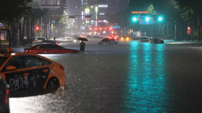Banjir melanda ibu kota Seoul, Korea Selatan.