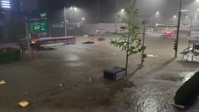 Banjir melanda ibu kota Seoul, Korea Selatan.