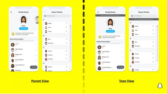 Fitur Family Center Snapchat.