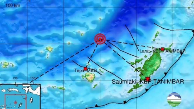 Gempa di Laut Banda Maluku.