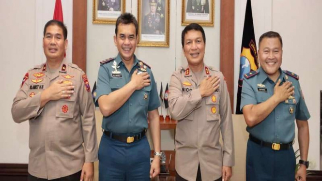 Kapolda Jatim menerima kunjungan Pangkoarmada II dan Danlantamal V Surabaya