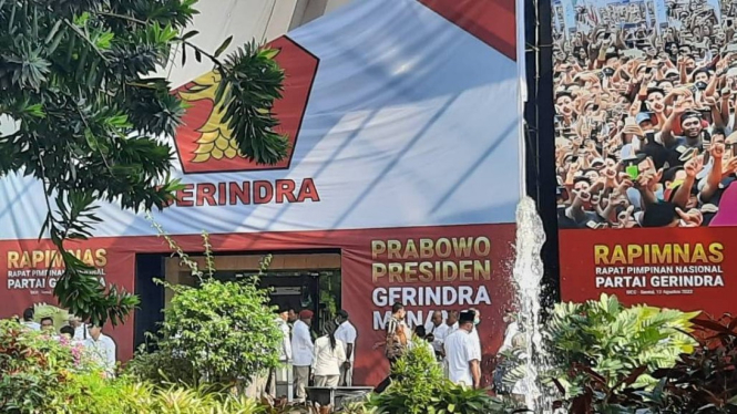 Area lokasi Rapimnas Gerindra di Sentul Bogor yang dihadiri Prabowo Subianto.