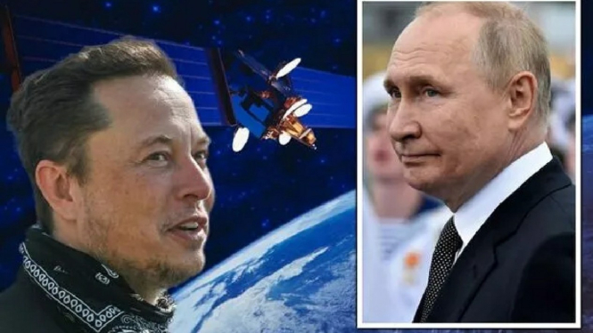 Elon Musk dan Presiden Rusia Vladimir Putin.