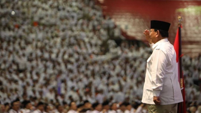 Ketum Gerindra Prabowo Subianto saat Rapimnas Gerindra  di Sentul.
