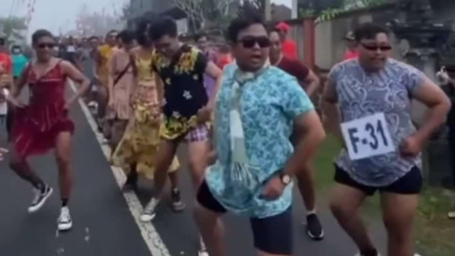 Viral Gerak Jalan Lucu di Bali Sambut HUT RI ke-77