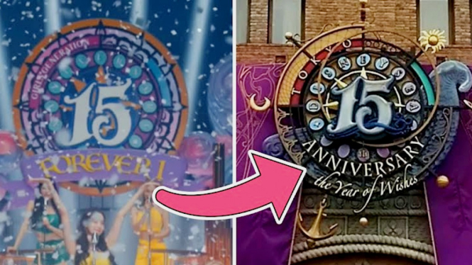 Logo ultah SNSD yang ke-15 mirip logo ultah ke-15 Tokyo DisneySea