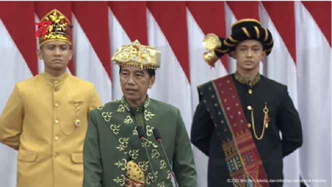 Presiden Jokowi saat pidato kenegaraan di Gedung DPR