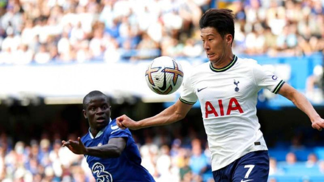 Pemain Tottenham Hotspur, Son Heung-min saat melawan Chelsea