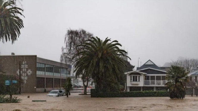  Banjir parah melanda Nelson, Selandia Baru, 18 Agustus 2022.