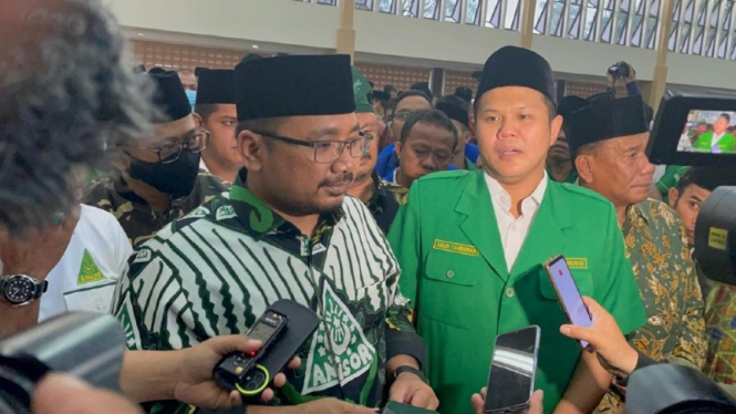 Ketua Umum Pimpinan Pusat Gerakan Pemuda (GP) Ansor sekaligus Menteri Agama, Yaqut Cholil Qoumas.