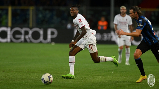 Rafael Leao saat AC Milan vs Atalanta