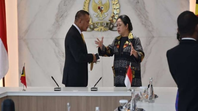 Ketua DPR, Puan Maharani, bersama Ketua Parlemen Republik Timor Leste.