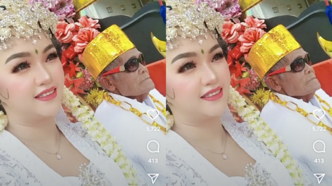 Viral Wanita Cantik Dan Kakek Dengan Busana Pengantin