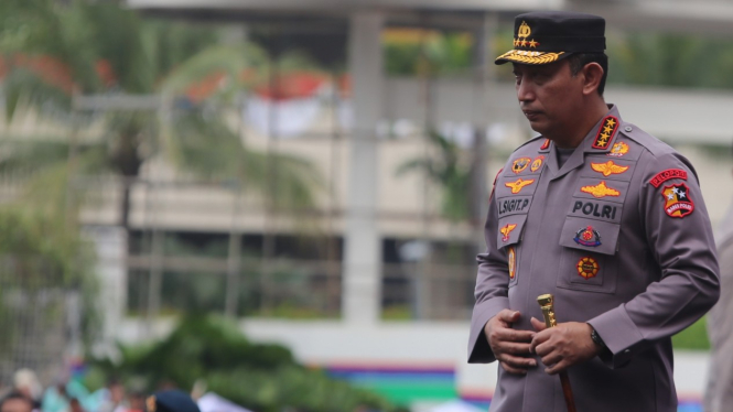 Kapolri Jenderal Listyo Sigit Prabowo di Kirab Bendera Merah Putih