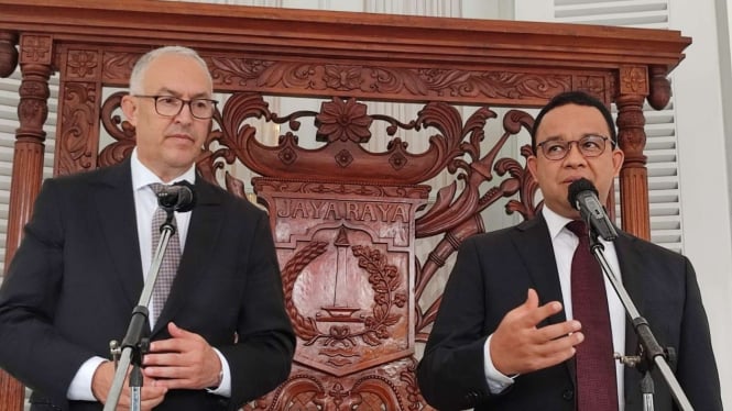 Gubernur DKI Jakarta Anies Baswedan dan Wali Kota Rotterdam Ahmed Aboutaleb.