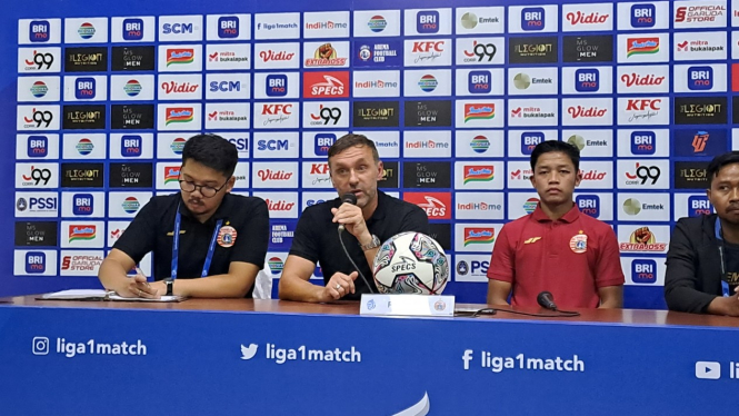 Pelatih Persija Jakarta Thomas Doll dan Ilham Rio Fahmi