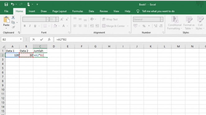 rumus perkalian excel 