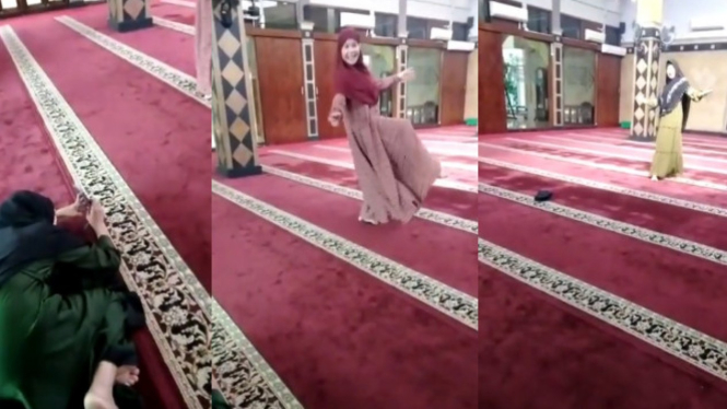 Viral Emak-emak Joget TikTok di Dalam Masjid 