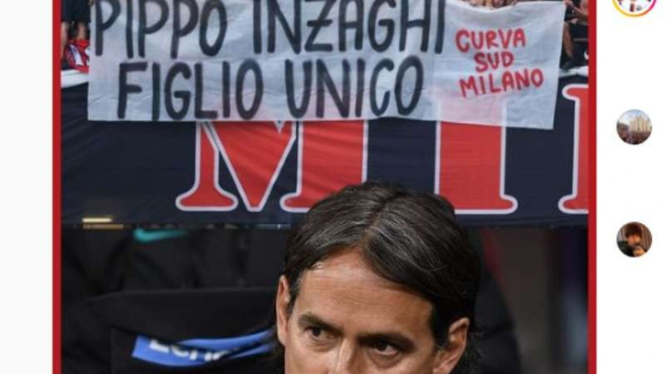Banner ejekan untuk Simone Inzaghi