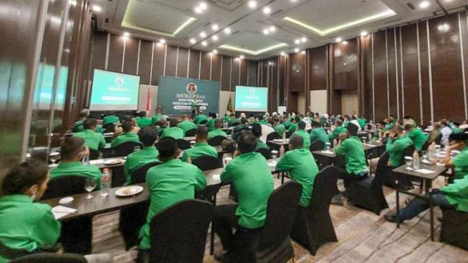 Musyawarah Kerja Nasional PPP di Serang, Banten, Minggu, 4 September 2022.
