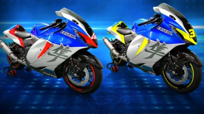 Suzuki GSX-1300 R HAYABUSA GP Versión de la ilustración de motocicleta.