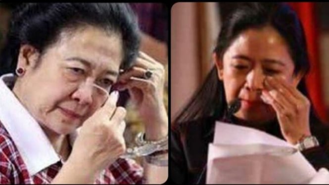 Megawati dan Puan Maharani menangis