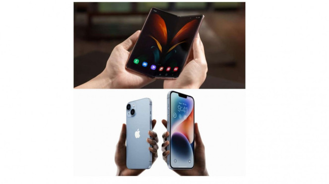 Samsung Fold vs Iphone 14