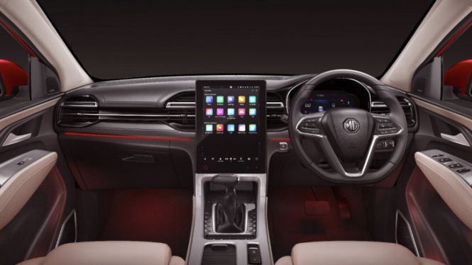 Ilustrasi gambar interior mobil MG Hector terbaru