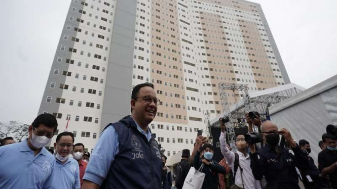 Gubernur DKI Jakarta, Anies Rasyid Baswedan meresmikan 1.348 unit rumah DP 0