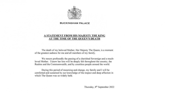 Pernyataan resmi Pangeran Charles Pernyataan resmi Pangeran Charles
