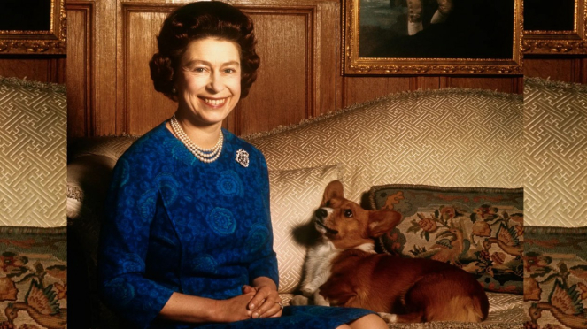 Ratu Elizabeth II bersama anjing corgi 