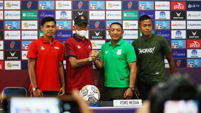 Jumpa Pers jelang PSMS Medan vs Karo United di Stadion Kebun Bunga, Kota Medan