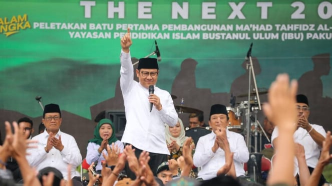 Ketum PKB Muhaimin Iskandar alias Cak Imin di Jember, Jatim.