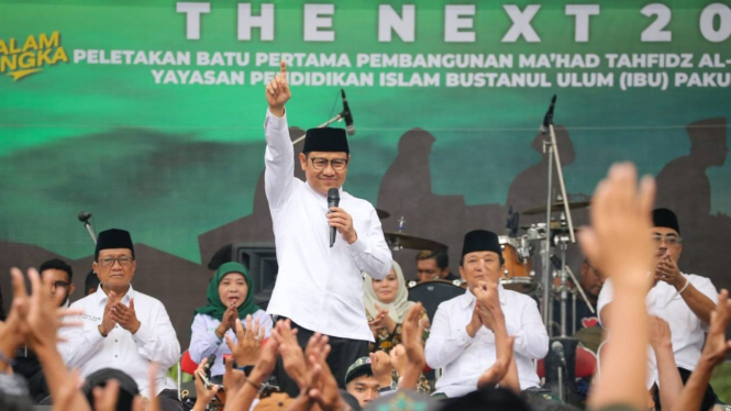 Ketum PKB Muhaimin Iskandar alias Cak Imin di Jember, Jatim.