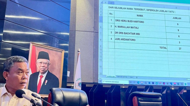 Ketua DPRD DKI Prasetio Edi saat pimpin rapimga penentuan nama calon Pj Gubernur DKI.