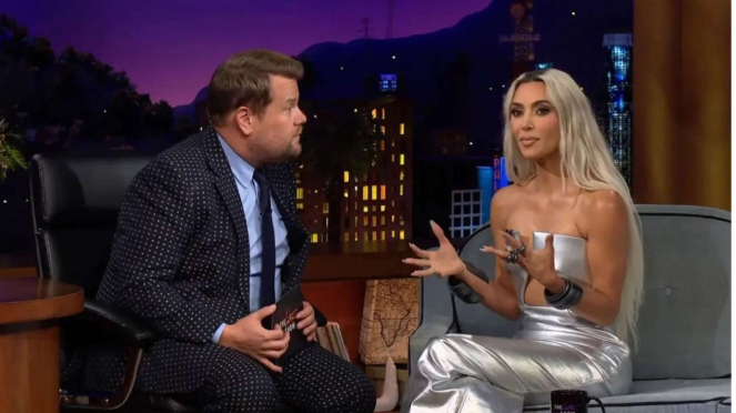 Kim Kardashian di acara Late Late Show With James Corden