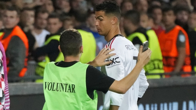 Cristiano Ronaldo saat Manchester United melawan Sheriff Tiraspol