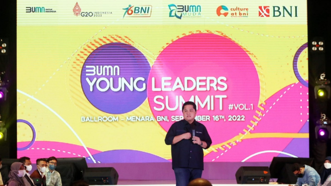Menteri BUMN Erick Thohir dalam BUMN Young Leader Summit Vol.1.