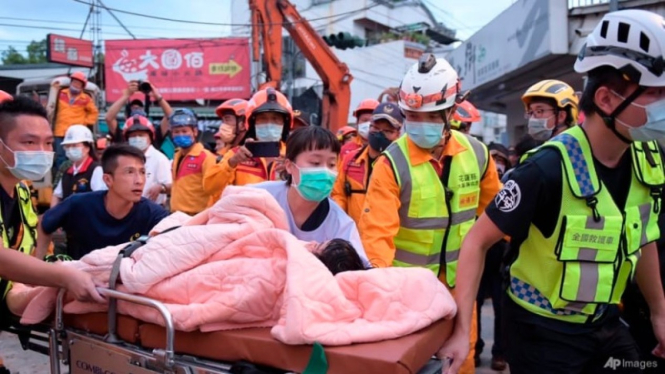 Gempa berkekuatan 6,8 skala Richter melanda bagian tenggara Taiwan pada Minggu 18 September 2022.