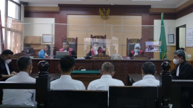 Sidang perkara kebakaran Lapas Klas I Tangerang, di Pengadilan Negeri Tangerang.