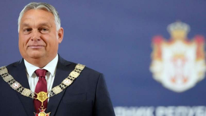 PM Hungaria Viktor Orban saat berkunjung ke Belgrade, Serbia