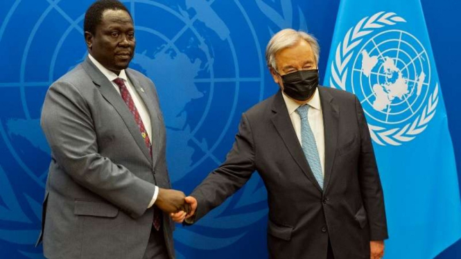 Wapres Sudan Hussein Abdelbagi AkolAgany saat bertemu Sekjen PBB