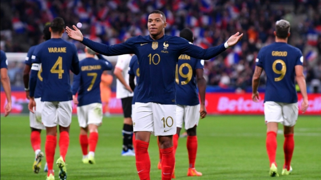 Striker timnas Prancis Kylian Mbappe. Striker timnas Prancis Kylian Mbappe.