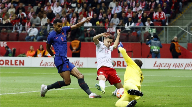 Timnas Polandia vs Belanda di UEFA Nations League 2022/23.