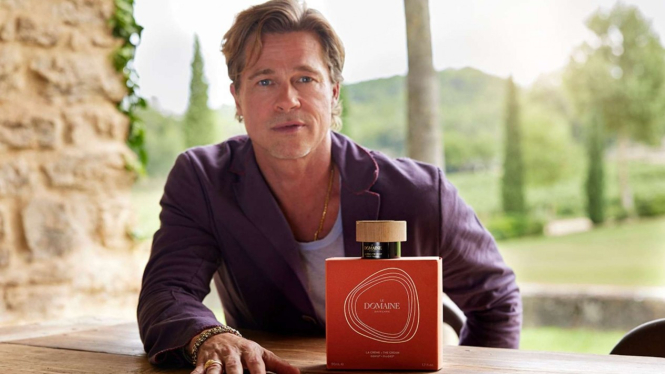 Brad Pitt saat launching skincare barunya, Le Domaine