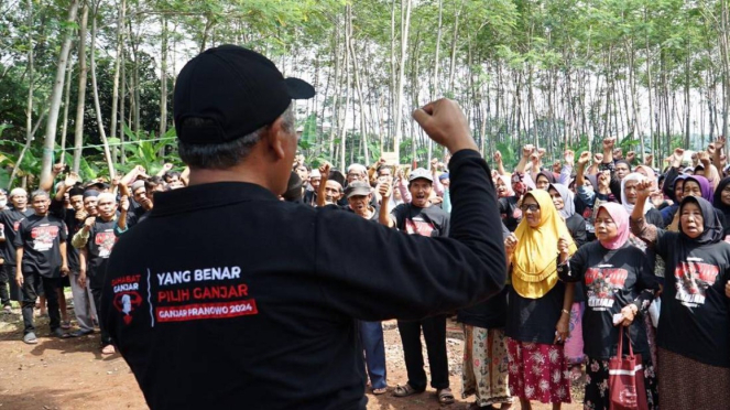 Relawan dan simpatisan Ganjar Pranowo di Cianjur, Jawa Barat.